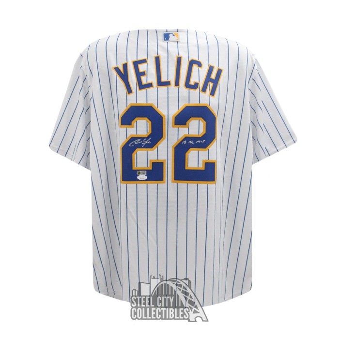 Milwaukee Brewers Christian Yelich Autographed Blue Majestic