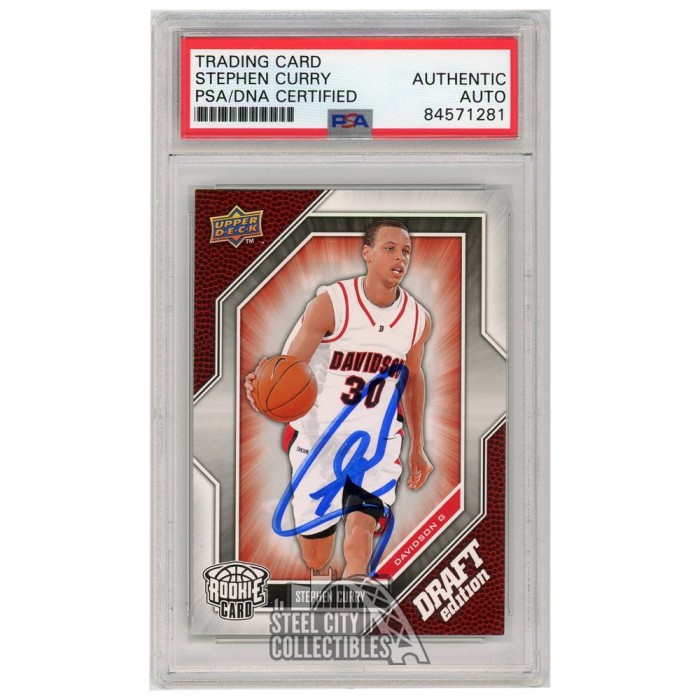 Sold at Auction: STEPHEN CURRY 2009-10 UPPER DECK AUTOGRAPH DRAFT EDITION ROOKIE  CARD #34 BAS