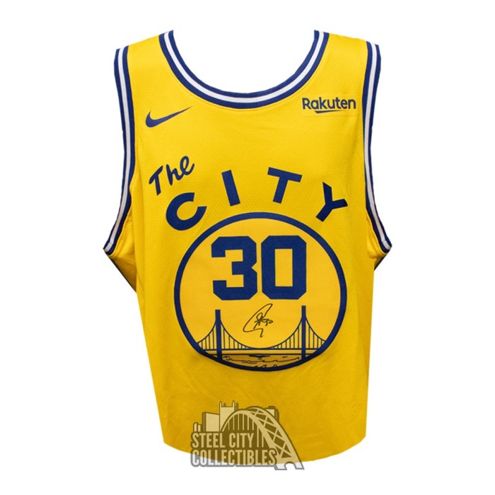 Stephen Curry Signed Warriors City Oakland Authentic Swingman Jersey JSA Loa
