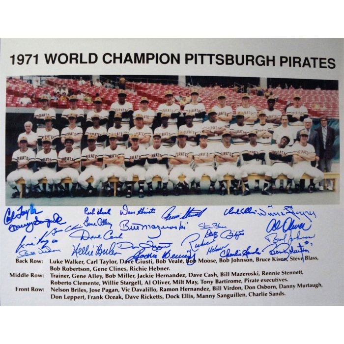 1971 World Series - Manny Sanguillen & Steve Blass Pittsburgh Pirates  signed 16x20 photo