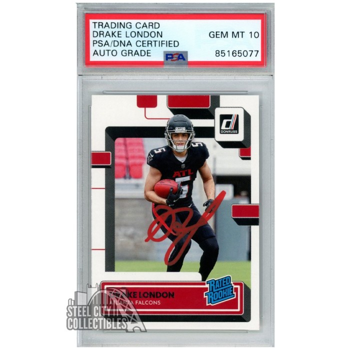 Drake London 20212 Panini Donruss Autograph Rookie Card #307 PSA/DNA 10 ...