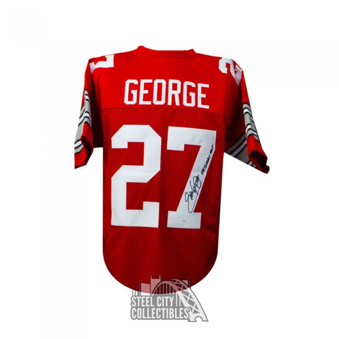 Men's Mitchell & Ness Eddie George White Ohio State Buckeyes