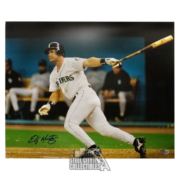 Edgar Martinez Signed Seattle Mariners 35.5x43.5 Custom Framed