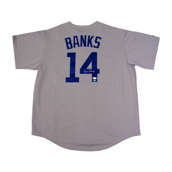 Beautiful Ernie Banks All Century Team Signed Chicago Cubs Jersey With JSA  COA