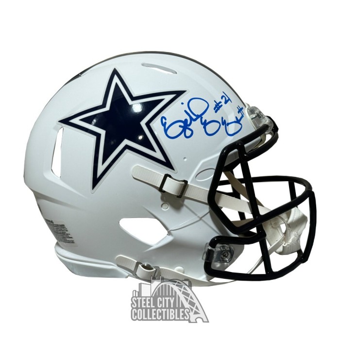 Ezekiel Elliot Autographed Dallas Flat White Authentic Full Size Helmet ...