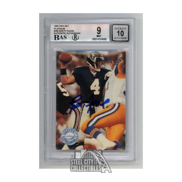 Brett Favre 1991 Pro Set Platinum #290 Rookie Autograph Card BGS 9 BAS ...