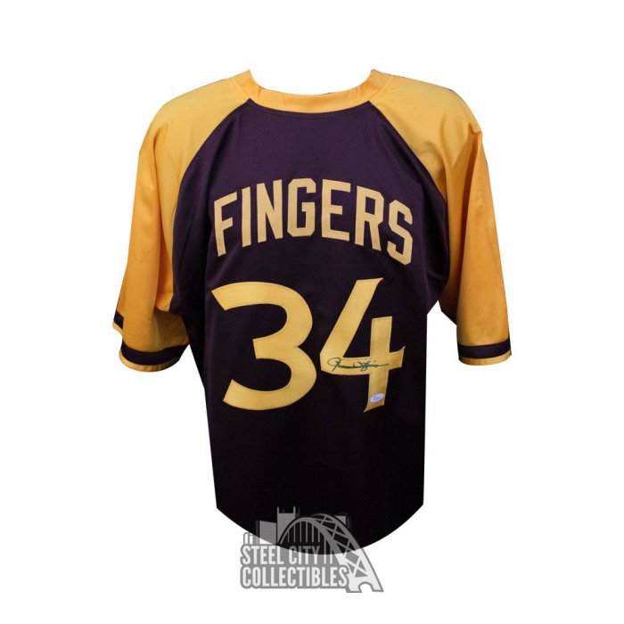 JSA Rollie Fingers Signed Baseball Jersey XL