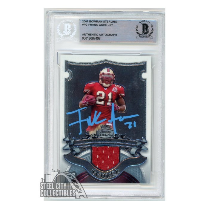 Frank Gore 2007 Topps DPP Autograph Jersey Card #UC-FG BAS 10