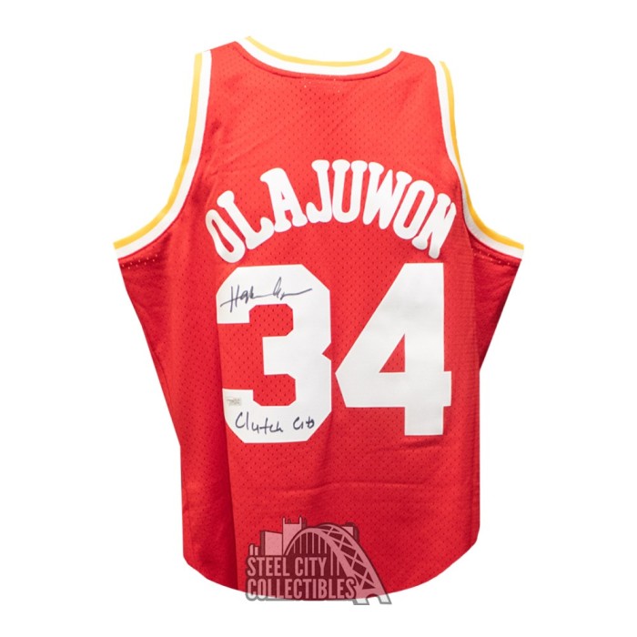 Hakeem Olajuwon Autographed Houston Mitchell & Ness Blue XL Basketball  Jersey - BAS