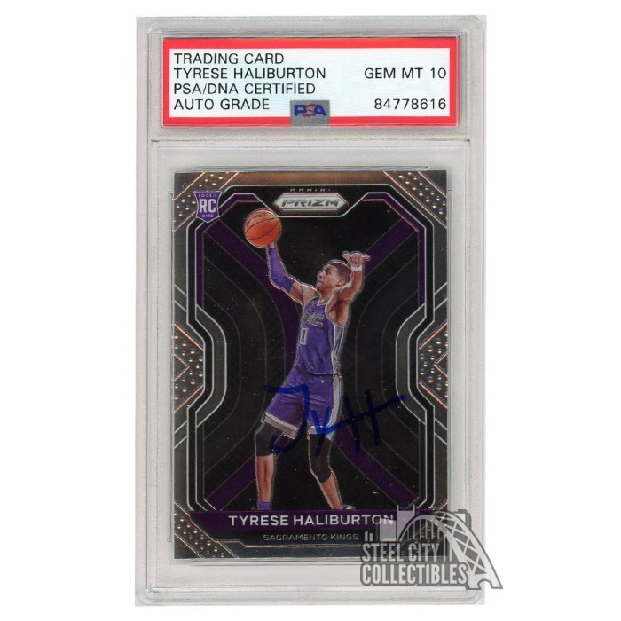 Tyrese Haliburton 2020-21 Panini Prizm Autograph Rookie Card #262 ...