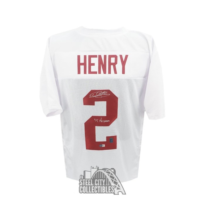 Derrick Henry signed Alabama Crimson Hand Painted 1/1 Custom College Jersey-  BAS