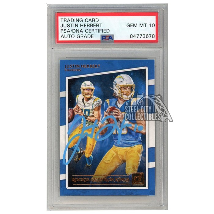 Justin Herbert Donruss Blue order PSA 9