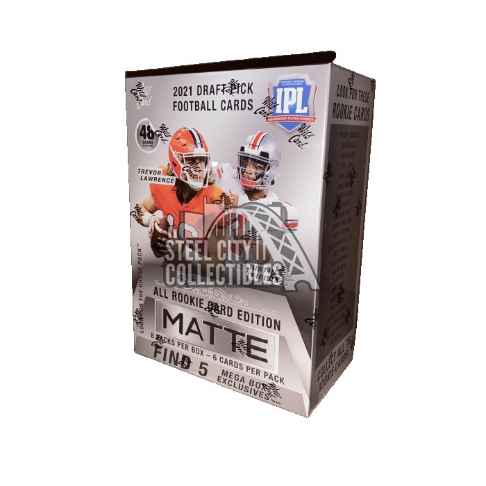 2021 Wild Card MATTE White Draft Pick Football 4-Box Case