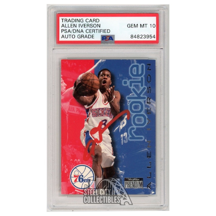 Allen Iverson Signed 1996-97 Fleer Ultra #82 76ers Rookie Card PSA/DNA