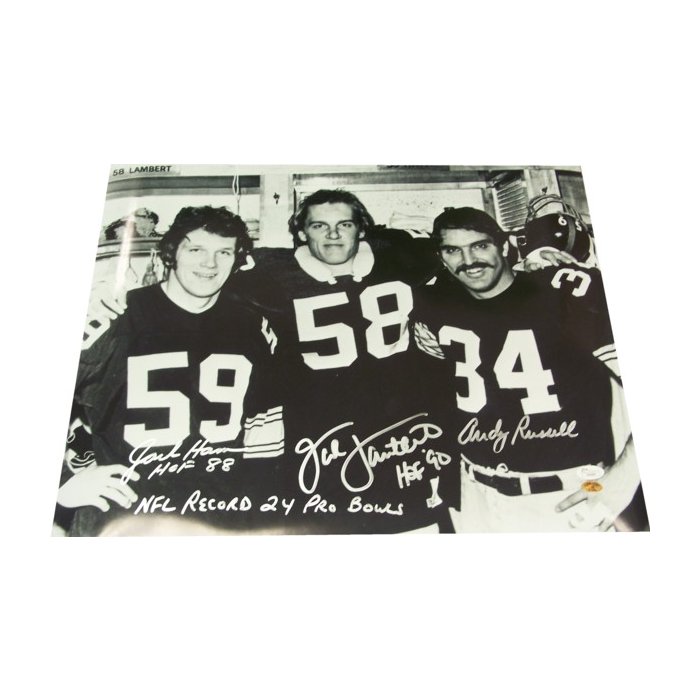 Autographed Jack Lambert , Jack Ham & Andy Russell Pittsburgh Steelers  16x20 photo