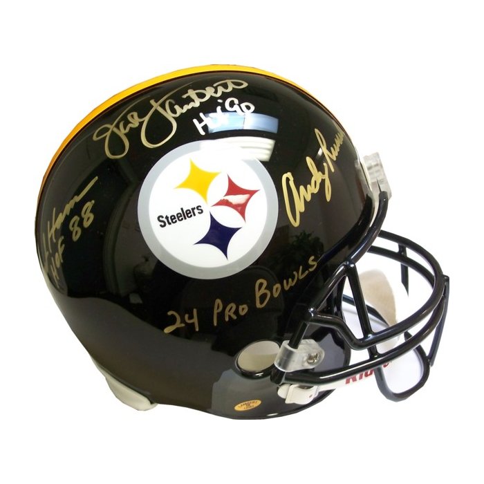 Jack Lambert Autographed Steelers Proline Full-Size Football Helmet JSA 8  Inscrip