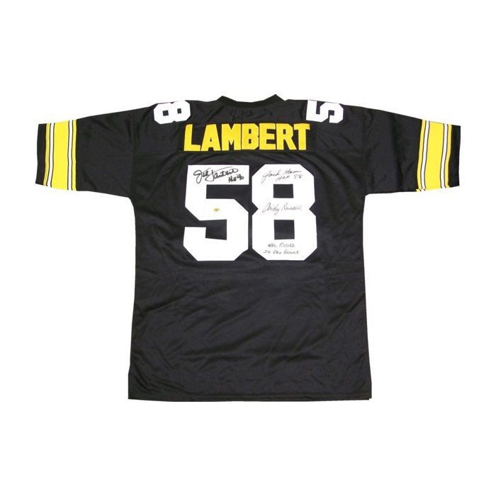 Friendly Confines Andy Russell, Jack Ham & Jack Lambert Signed Steelers Jersey 3 Inscriptions