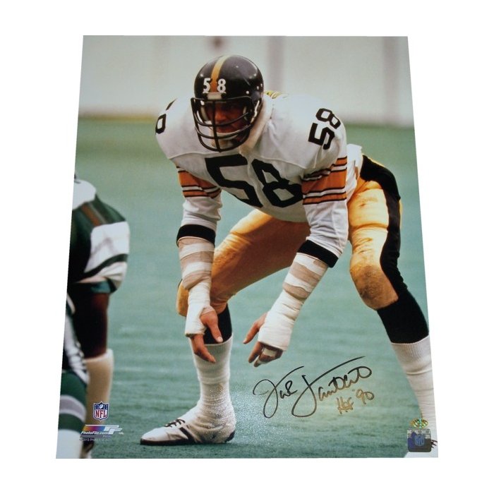 Jack Lambert Autographed Pittsburgh Steelers 8x10 Photo (Color) - Lambert 58  Hologram