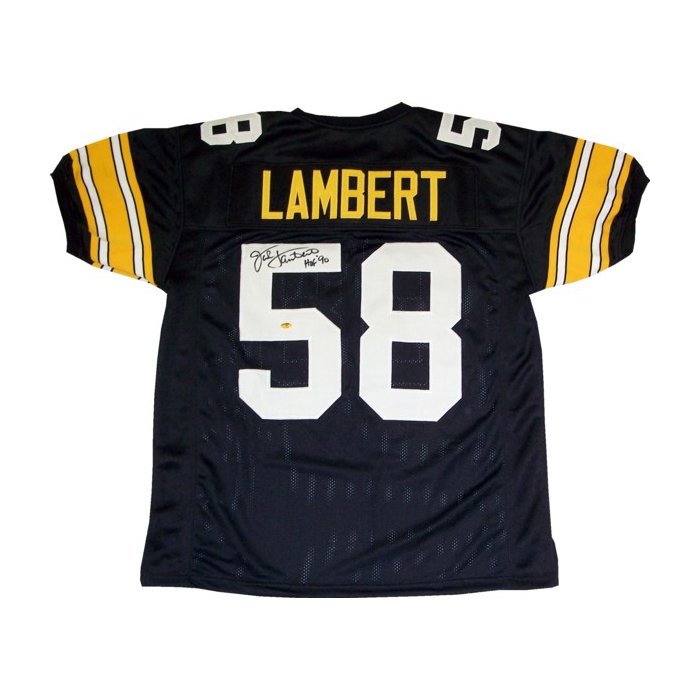 Jack Lambert Autographed Steelers Home Black Jersey - Lambert 58 Hologram