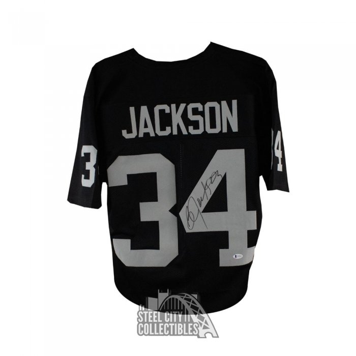 Bo Jackson Autographed Oakland White Custom Football Jersey - BAS COA