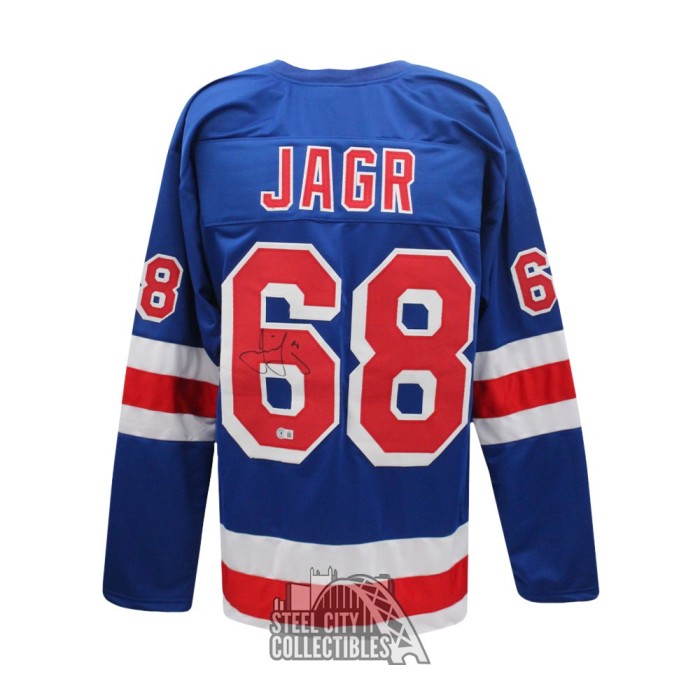 JAROMIR JAGR Signed New York Rangers Blue CCM NHL Hockey Jersey size Large