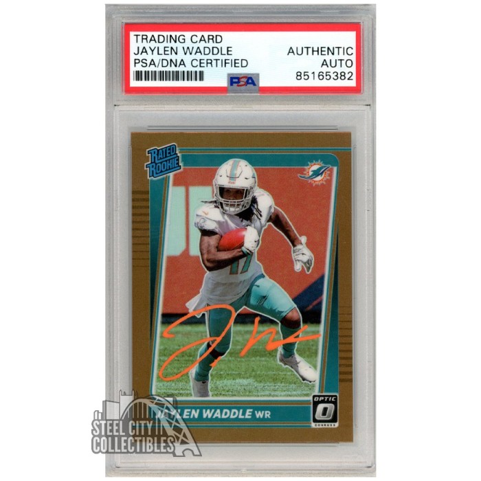 Jaylen Waddle Bronze Rated Rookie Autograph deals Card