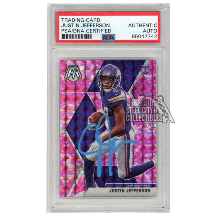 Justin Jefferson Panini Mosaic Pink Camo PSA 10 Rookie Vikings#209