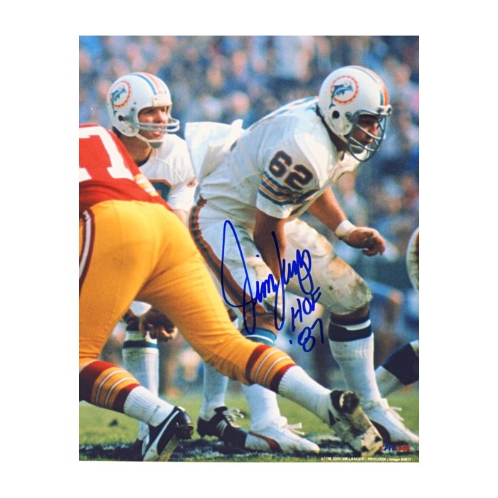 Jim Langer Autographed Miami Dolphins 8x10 Photo