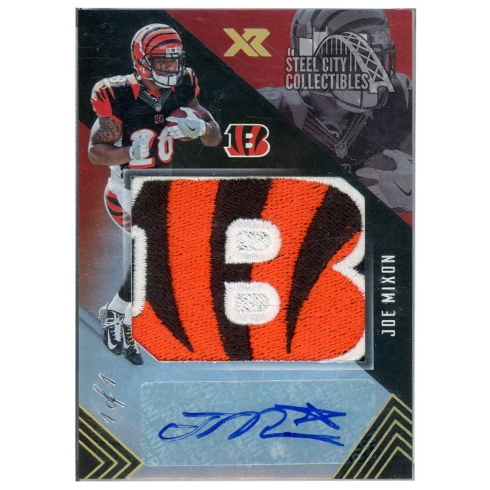 Joe Mixon 2017 Panini Xr Rookie Jumbo Swatch Autograph Logo Patch Card ...