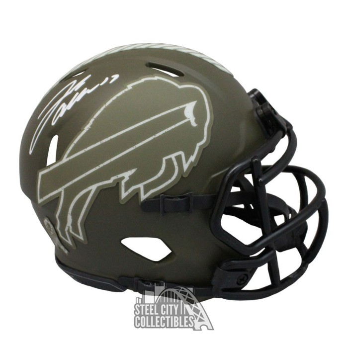 Josh Allen Autographed/Signed Buffalo Bills Camo Mini Helmet