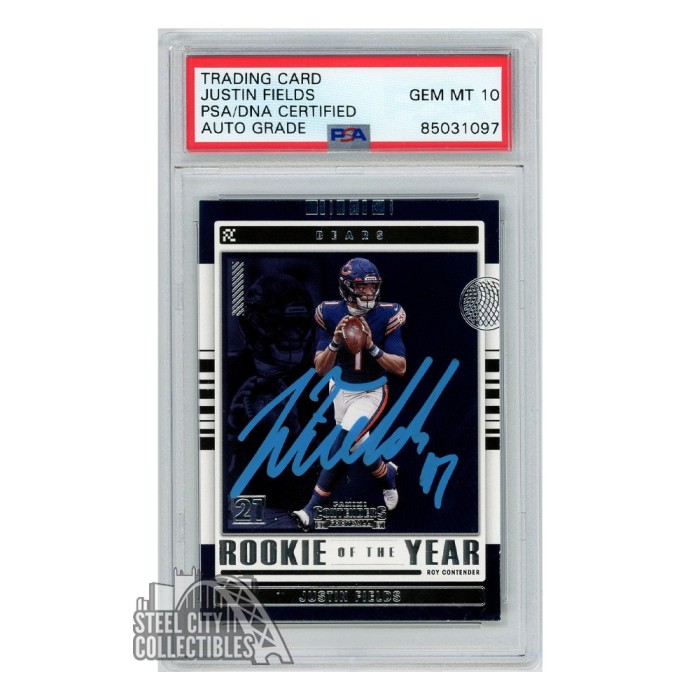 Justin Fields 2021 Panini Contenders Rookie of the Year #ROY-JFI