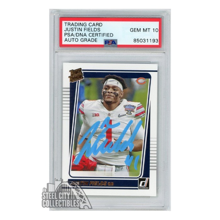 : JUSTIN FIELDS 2021 1ST GOLD ROOKIE GEMS ROOKIE CARD RC