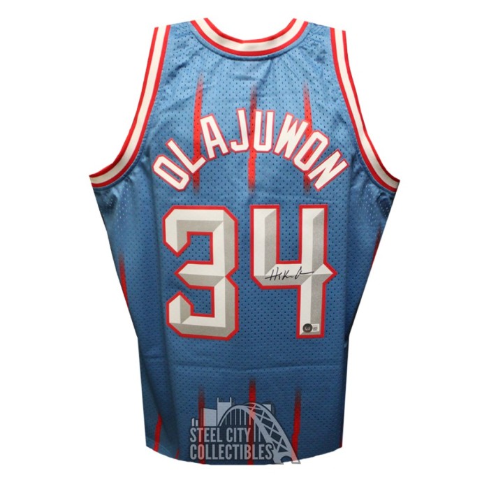 Hakeem Olajuwon Houston Rockets Fanatics Authentic Autographed Mitchell &  Ness Royal 1985 NBA All-Star Swingman Jersey