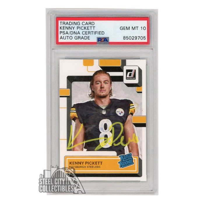 : Kenny Pickett 2022 Panini Prizm Red White Blue Autograph Rookie  Card #301 PSA/DNA (Yellow) : Collectibles & Fine Art