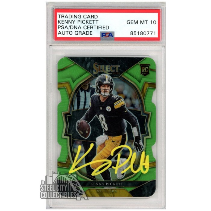 Kenny Pickett 2022 Panini Select Concourse Black Green Cut Autograph ...