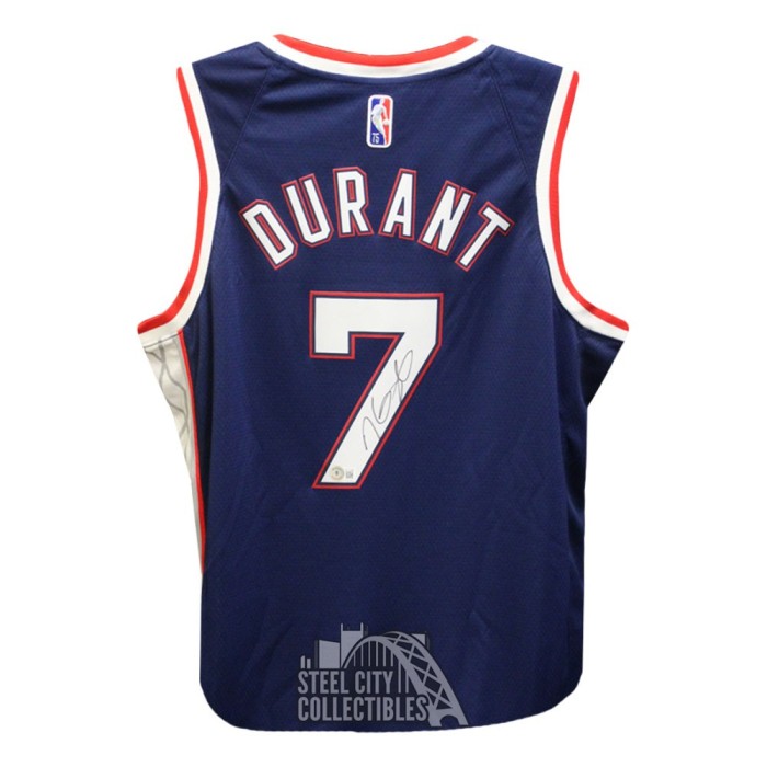 Kevin Durant Brooklyn Nets Autographed Navy Blue City Edition Jersey –