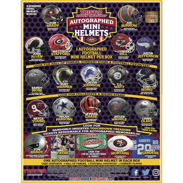 2021 TriStar Hidden Treasures Autographed Mini Helmets Football