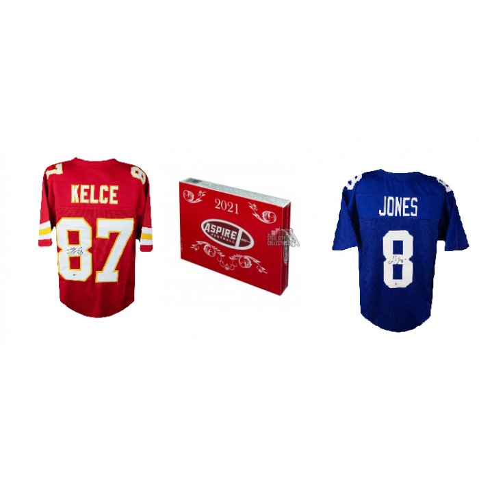 2021 Sage Aspire Football Hobby Box Random 2-Hit Group Break - MNF BREAK -  Travis Kelce Jersey vs Daniel Jones Jersey #2