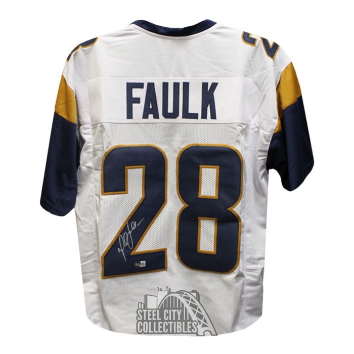 Marshall Faulk Autographed St Louis Custom White Football Jersey