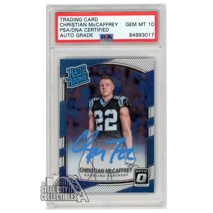 2017 Donruss Optic Christian McCaffrey Rated Rookie RC Card #168