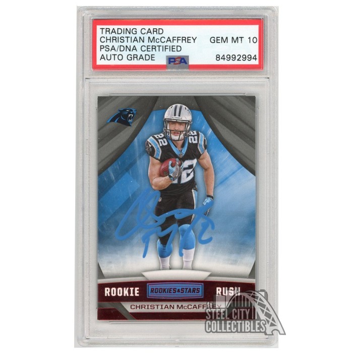 Christian Mccaffrey Autographed Signed 2017 Rookies & Stars Auto Rc Card  #271 PSA/DNA (Light Blue)