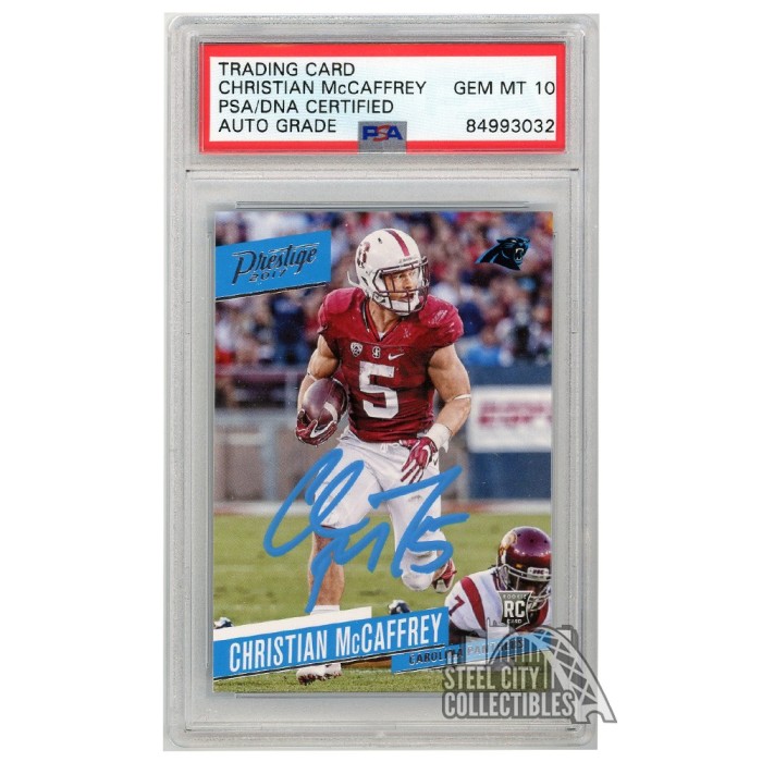 Christian Mccaffrey Autographed Signed 2017 Rookies & Stars Auto Rc Card  #271 PSA/DNA (Light Blue)