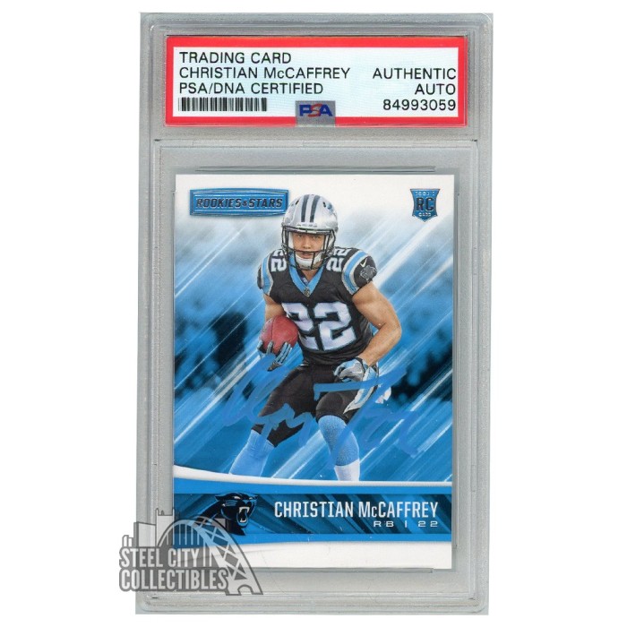 Christian McCaffrey 2017 Panini Prizm Autograph Rookie Card #249 PSA/DNA 10  (Light Blue)