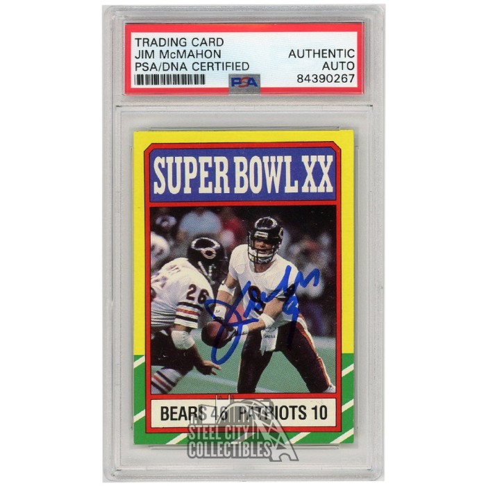 1986 Topps Super Bowl XX, Bears vs Patriots, PSA 7, NM!