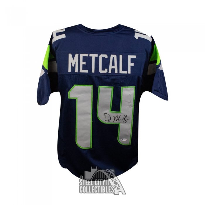 DK Metcalf Autographed Seattle Custom Green Football Jersey - BAS COA