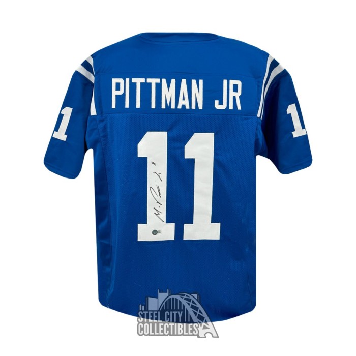 Michael Pittman Jr Autographed Indianapolis Custom Blue Football Jersey