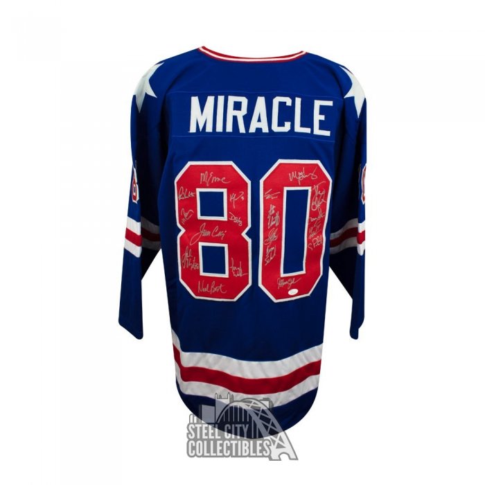  Blue 1980 USA Olympic Miracle on Ice Hockey Jersey