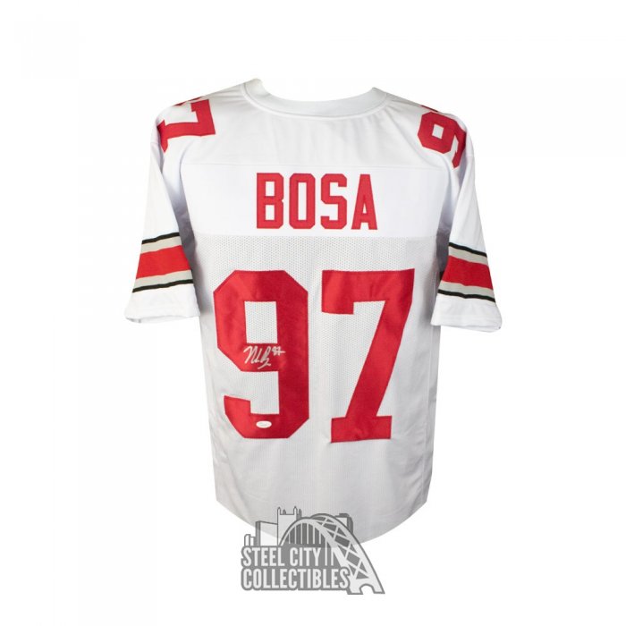 Nick Bosa Autographed San Francisco White Custom Football Jersey 7 Signed -  BAS