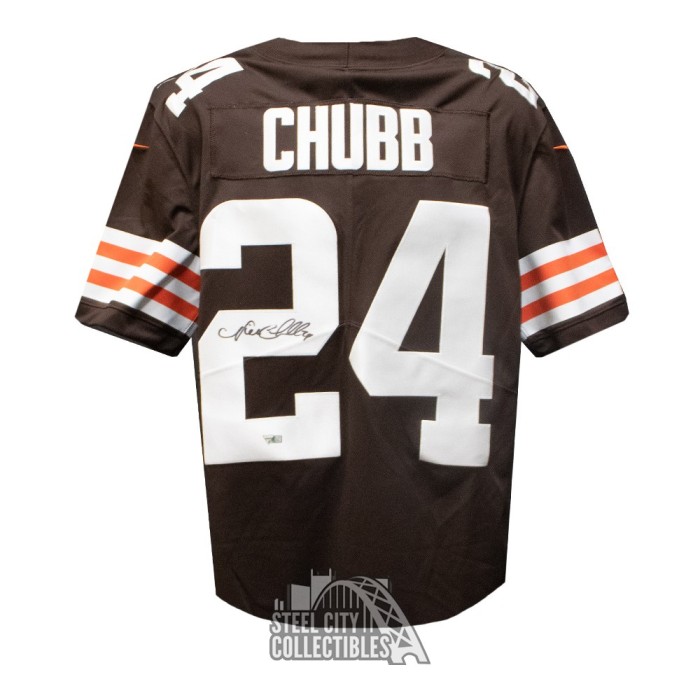 footballcollectible Nick Chubb Autographed Cleveland Browns Jersey