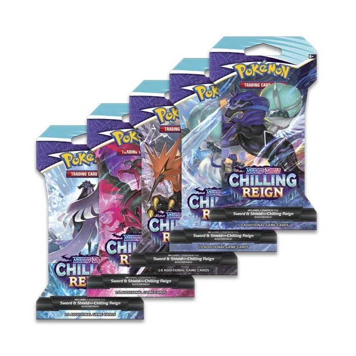 12 Chilling Reign shops sleeved pokemon booster packs